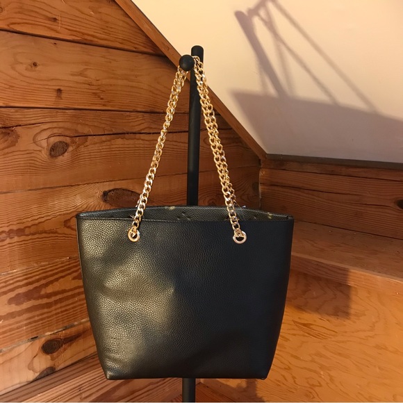 ImoShion USA Black Faux Leather Gold Chain Charger USB Purse Bundle, NWT, 14” - Picture 3 of 16